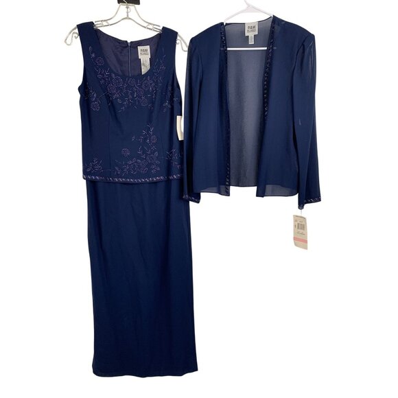 Size 10 R&M Richards 2-Piece Navy Gown & Sheer Jacket Mother of Bride NWT 8555 - Picture 13 of 13
